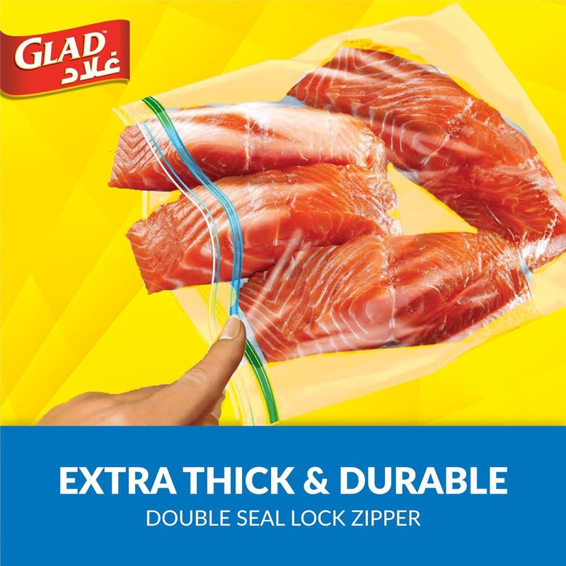Glad Zipper Freezer Bags Size 27.4cm x 26.5cm 25pcs - Image 2