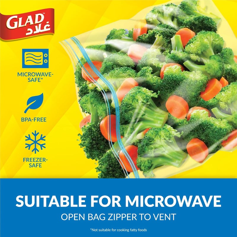 Glad Zipper Freezer Bags Size 27.4cm x 26.5cm 25pcs - Image 3