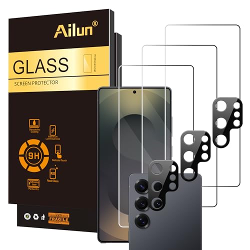 Ailun Glass Screen Protector for Galaxy S25 Ultra [6.9 Inch] 3Pack + 3Pack Camera Lens Tempered Glass Fingerprint Unlock 0.25mm Ultra Clear Anti-Scratch Case Friendly [Not For S25/S25 Plus/S25 Edge] - Image 1