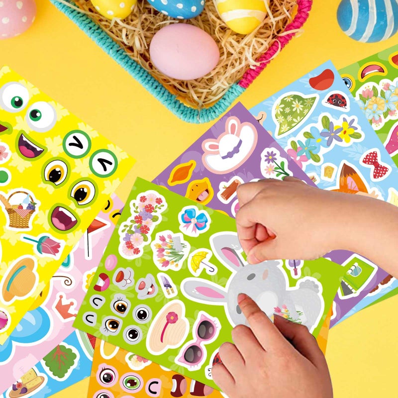 DUJAA 24 Sheets Spring Stickers for Kids Toddlers, Make Your Own Stickers 8 Designs of Animal Chicken Fox Rabbit Bee Butterfly, Easter Stickers Spring Party Supplies Teachers Classroom Reward - Image 4