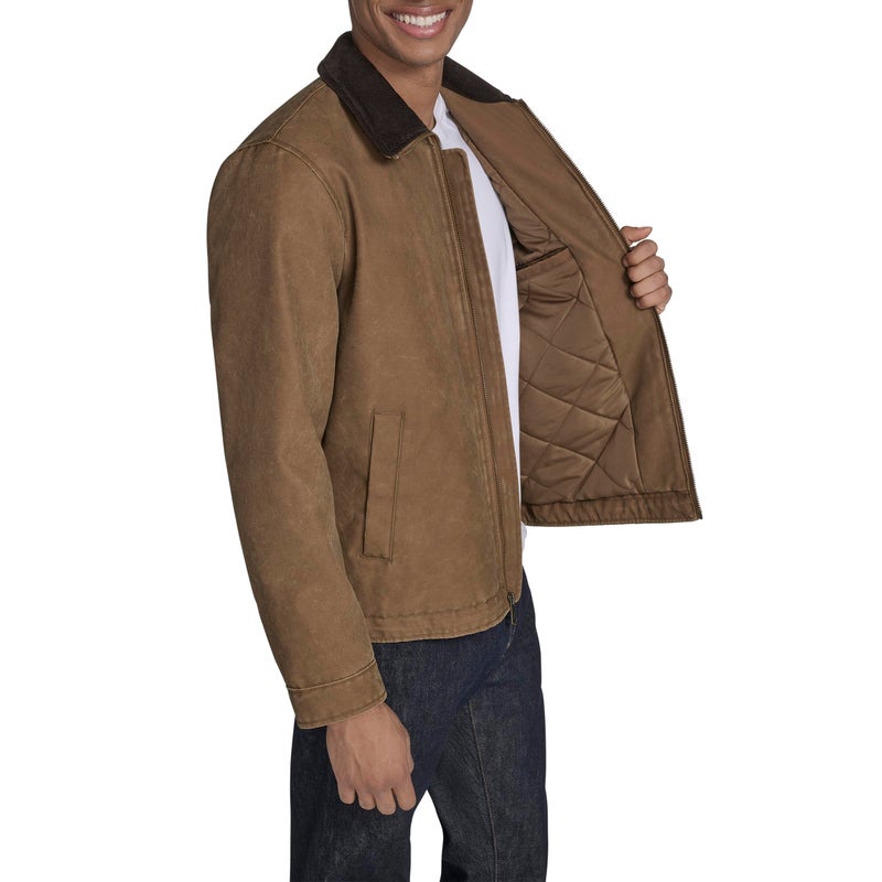 Levi's Men's Cotton Depot Jacket with Corduroy Collar, Worker Brown Wax Look, Medium - Image 3
