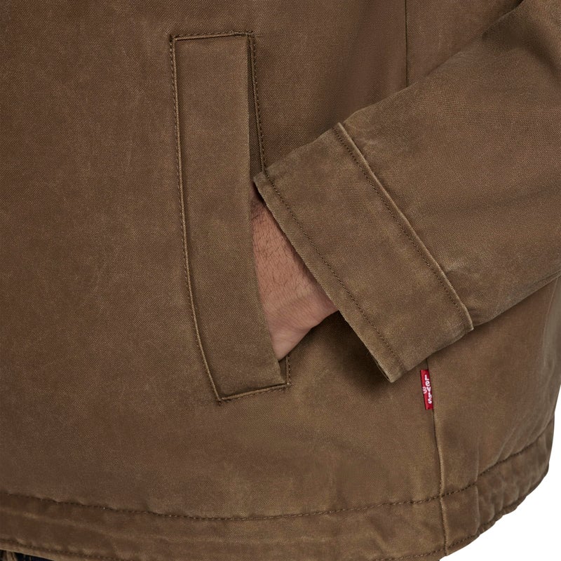 Levi's Men's Cotton Depot Jacket with Corduroy Collar, Worker Brown Wax Look, Medium - Image 4