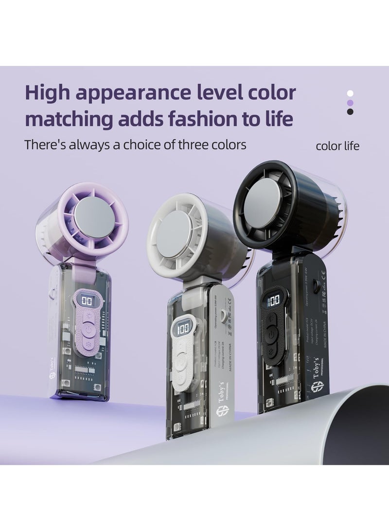 توبيز مروحة تبريد قابلة للطي عالية السرعة توبيز ICE FAN-06 باللون الوردي بسعة بطارية 3600 مللي أمبير، شاشة LED رقمية، دوران هواء 360°، قوة رياح قوية، مروحة متعددة الوظائف محمولة - Image 3