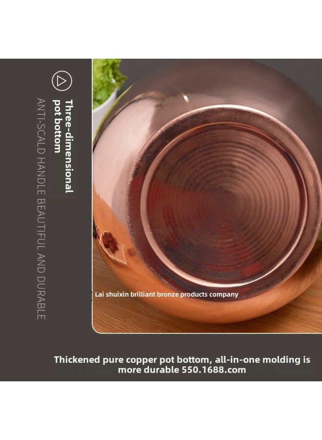 Pure Copper Water Kettle, Copper Thickeneded Soup Kettle, Copper Hot Pot Restaurant Special Long Mouth, Household Tea Making Old Copper Kettle, Handmade-Color:5 Liter Brass Pot (extended Spout) Original Color Model  - Image 4