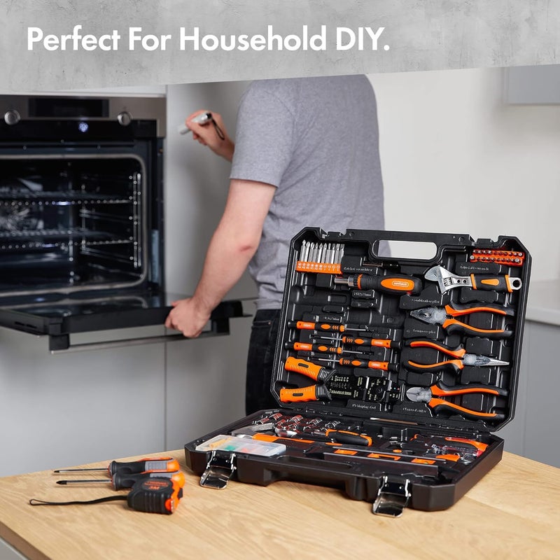 VonHaus Ultimate 120 pcs Tool Kit - Comprehensive DIY Tool Box with Hand Tools, LED Torch, Hex Keys, and 3m Tape Measure - Image 3