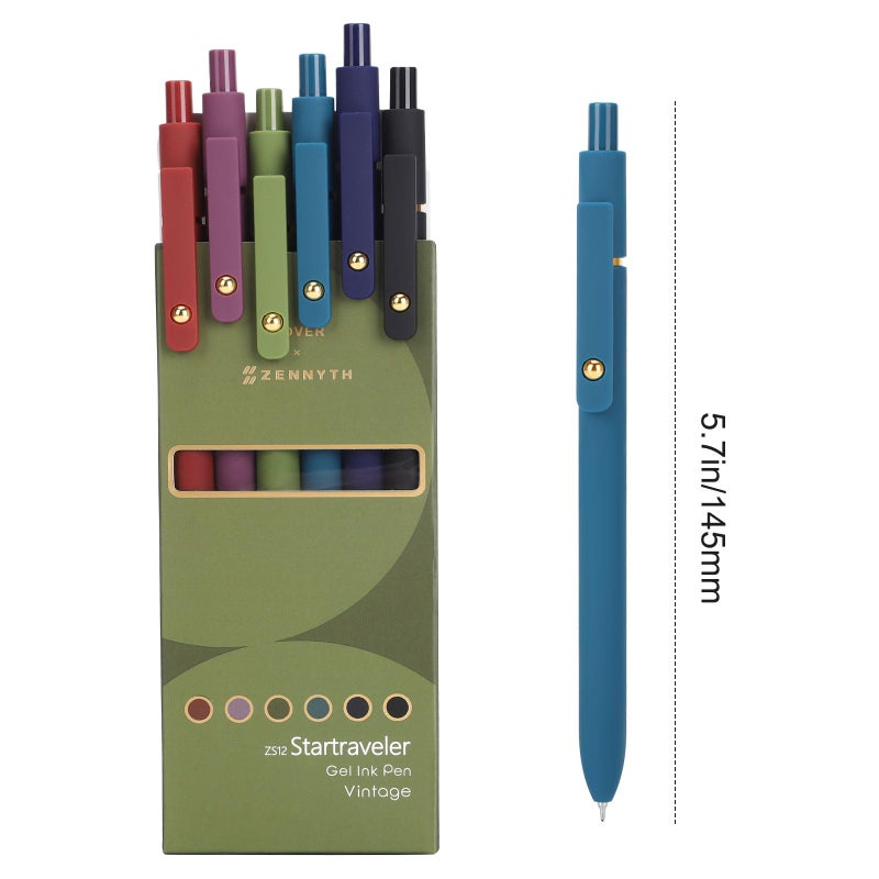 FIOVER Colored Pens, 12 Pack Colorful Gel Pens, Quick-Dry 0.7mm Medium Point for Journaling, Note Taking, Doodling, Aesthetic Office School Supplies, Gifts for Women Men(12PCS Vintage Colorful) - Image 4