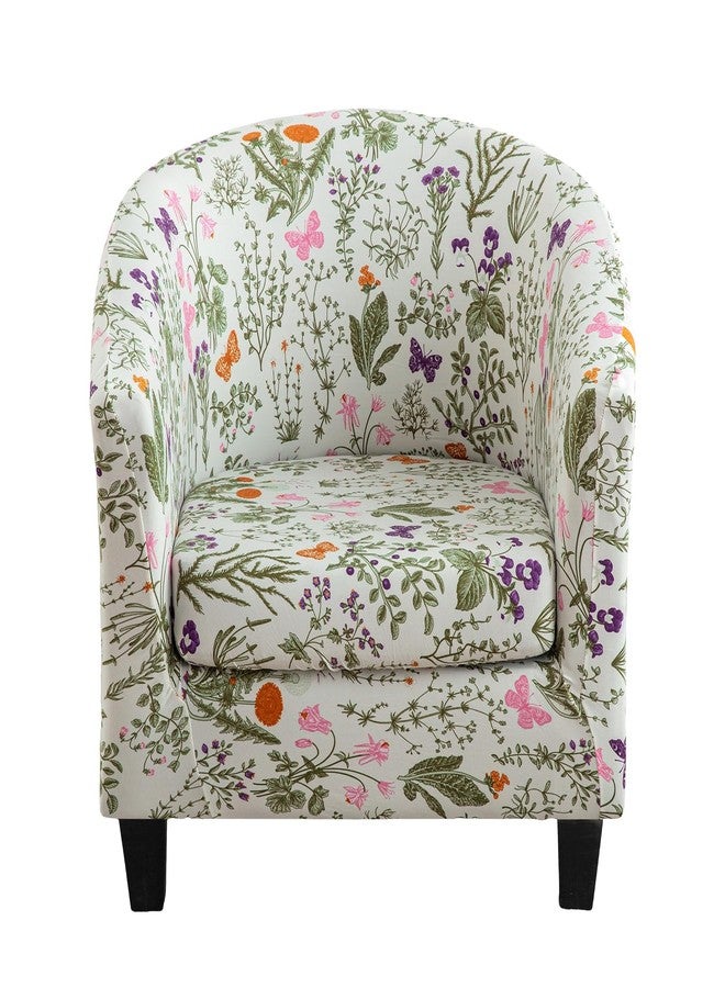 KRFOONN Club Chair Slipcover 2 Piece Stretch Printed Round Barrel Chair Covers Removable Tub Chair Slipcover with Elastic Bottom Chair Coverings Furniture Protector Cover for Living Room, B14 - Image 1
