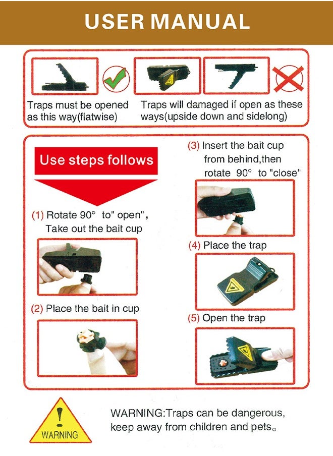 6-Piece Mouse Traps, Mice Traps for House, Household Mouse Trap, Indoor Quick And Effective For Home And Pet Safety