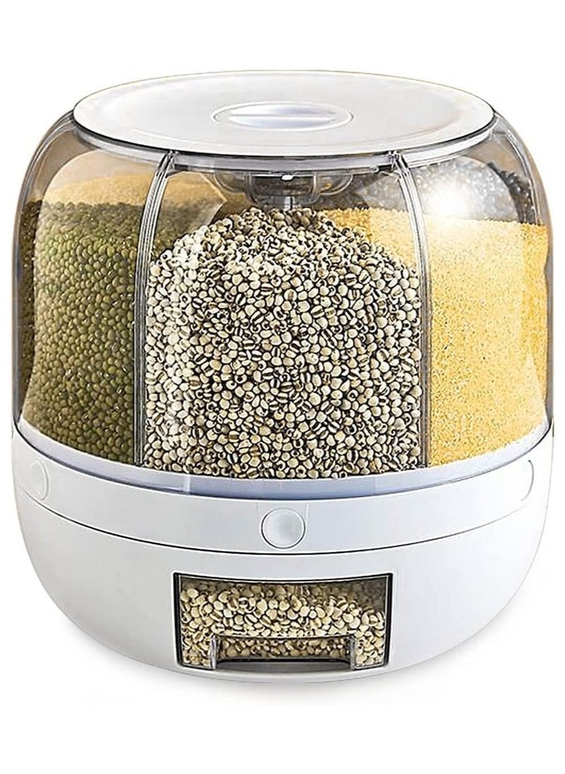 SILVER CREST - Rotatable Cereal/Grain Dispenser 15Lbs, 360° Food Dispenser with One-Click Precision for Small Grains, Beans, and Rice Storage in Kitchen - Image 1