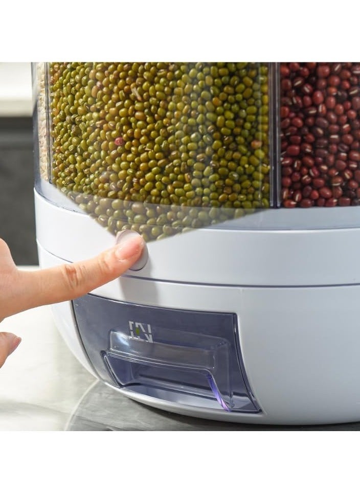 SILVER CREST - Rotatable Cereal/Grain Dispenser 15Lbs, 360° Food Dispenser with One-Click Precision for Small Grains, Beans, and Rice Storage in Kitchen - Image 1