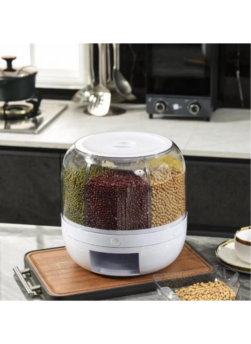 SILVER CREST - Rotatable Cereal/Grain Dispenser 15Lbs, 360° Food Dispenser with One-Click Precision for Small Grains, Beans, and Rice Storage in Kitchen - Image 1