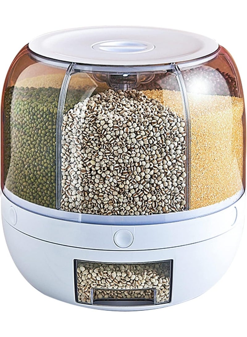 SILVER CREST 360° Rotatable Cereal & Grain Dispenser 15Lbs – Multi-Compartment Food Storage Container with One-Click Dispensing for Rice, Beans & Dry Foods - Image 1