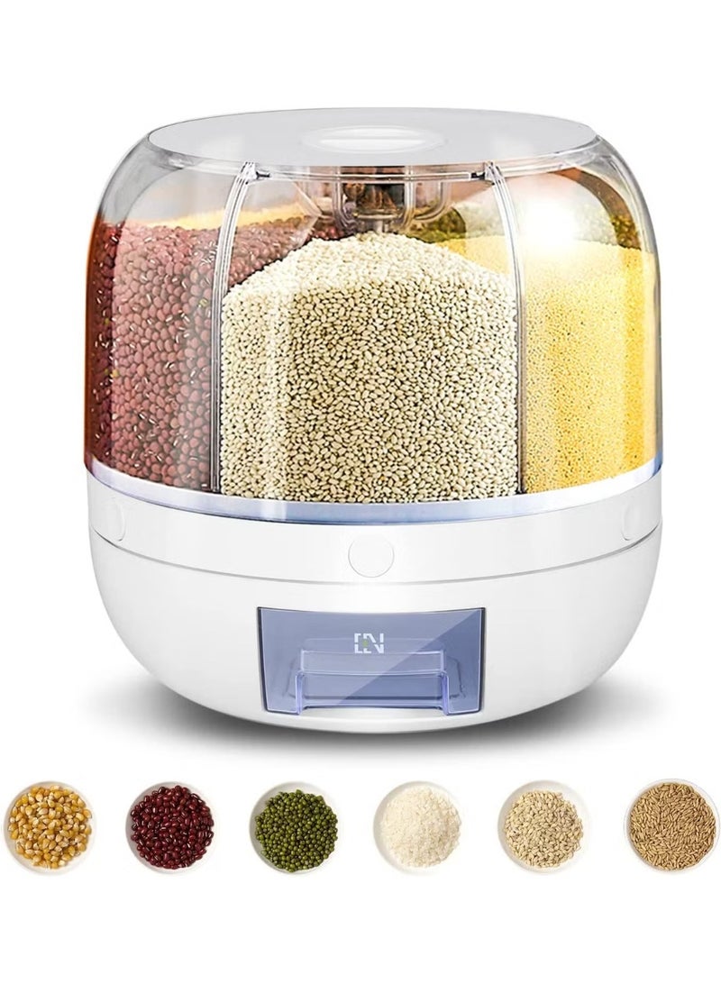 SILVER CREST 360° Rotatable Cereal & Grain Dispenser 15Lbs – Multi-Compartment Food Storage Container with One-Click Dispensing for Rice, Beans & Dry Foods - Image 5