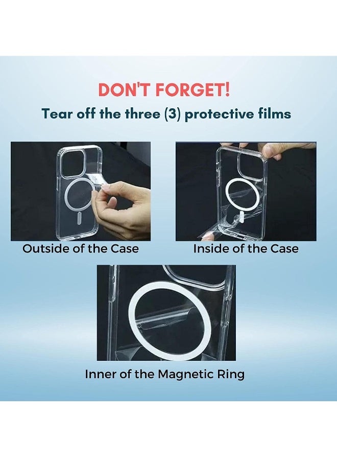DUSALA iPhone 11 Pro Clear Magnetic Cover MagSafe Compatible Hybrid Protective Crystal Clear Hard Back Case Shockproof Silicone Frame Slim Transparent Case for Apple iPhone 11 Pro - Image 3