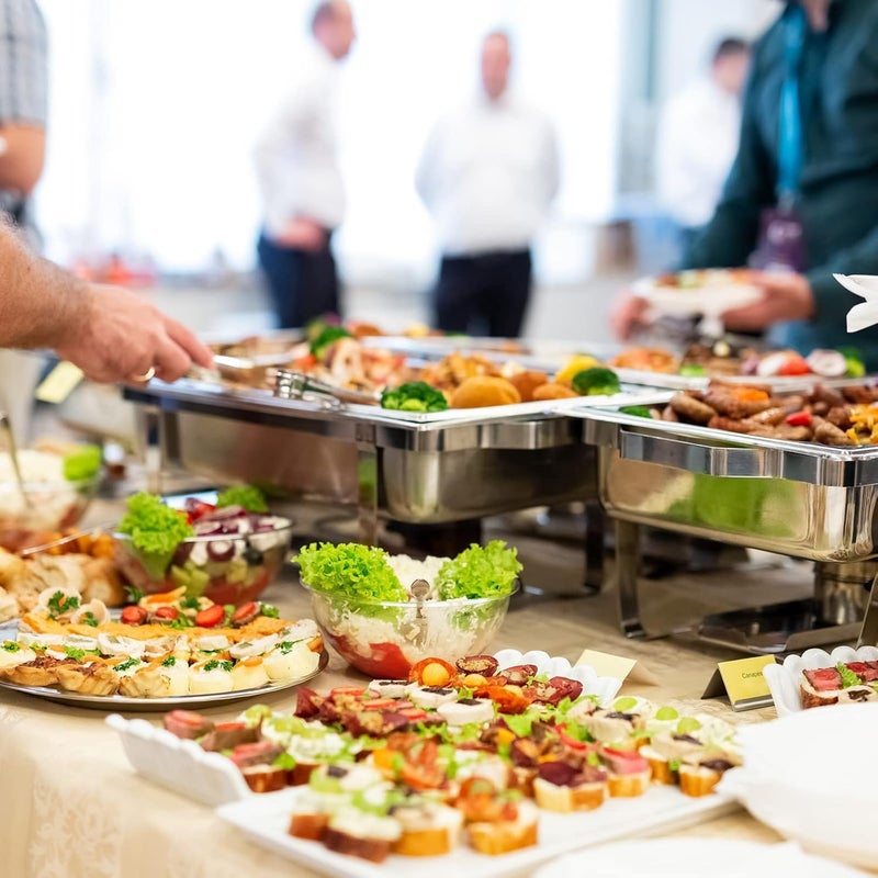 تريدجيت طبق تسخين من الفولاذ المقاوم للصدأ، وعاء تسخين طعام بوفيه بثلاث حجرات، 62.4 سم، درجة تجارية - Image 2