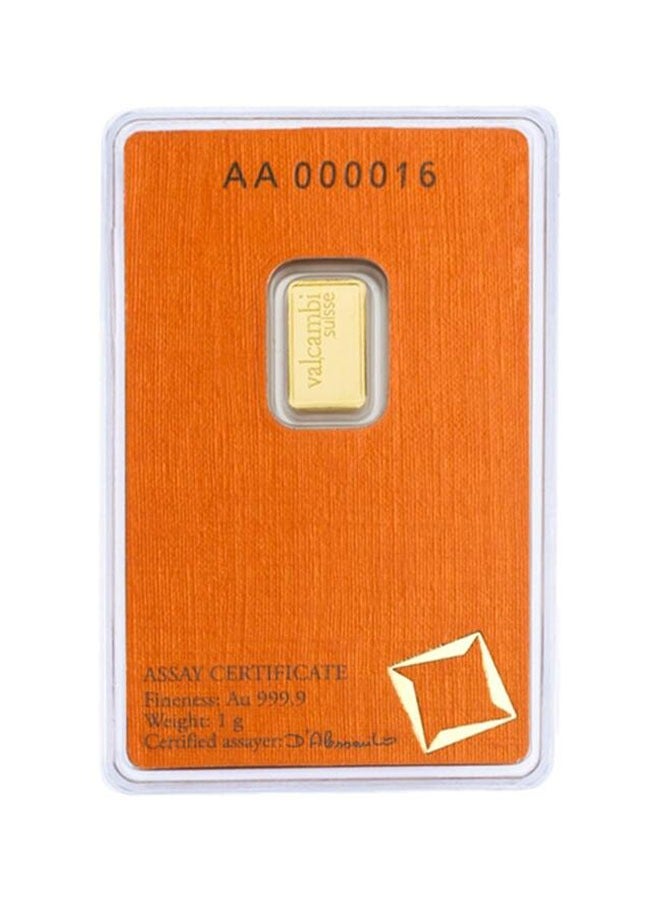 FK Jewellers Valcambi Suisse 1g Pure 999.9 Fine Gold Bar 24KT - 1 Gram  - Image 2