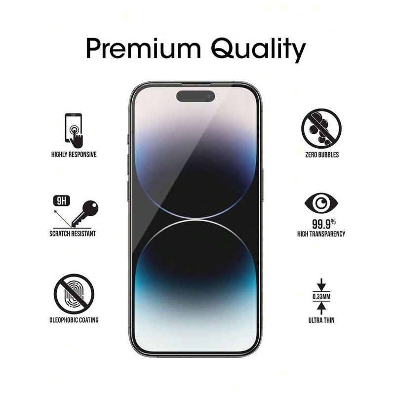 2 قطعة حماية زجاجية مقواة عالية الوضوح متوافقة مع iPhone 12 Pro Max - Image 5
