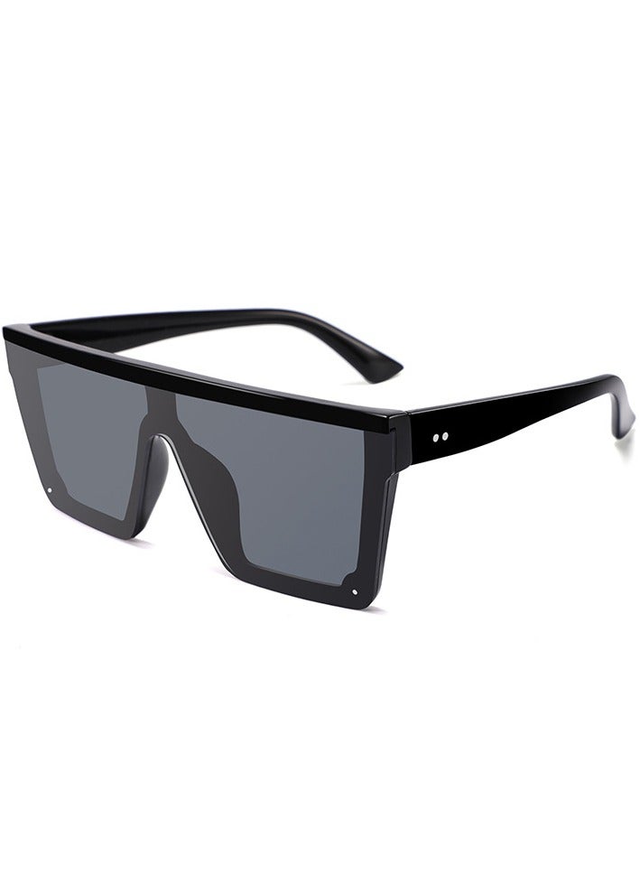 JAKTK Large square frame integrated glasses retro sunglasses for men and women color film windproof sunshade sunglasses - Image 2