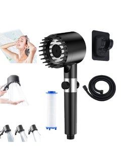 Black shower head, 2 m hose