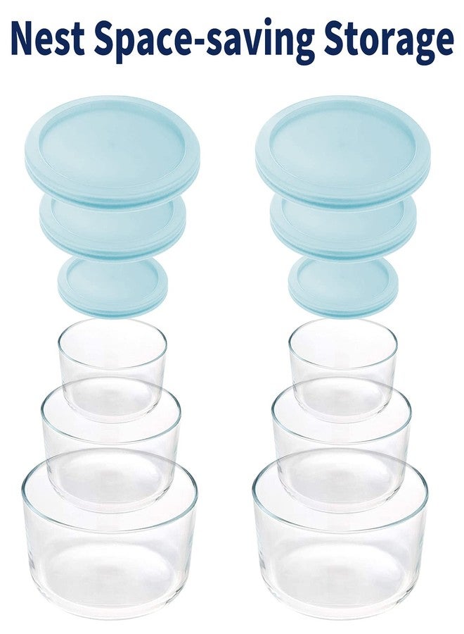 Luvan Glass Storage Containers with Lids, Set of 6 Round Glass Food Storage Containers (2cup/4cup/7cup) for Kichen and Storage, Dishwasher, Refrigerator and Microwave Oven Safe - Image 4