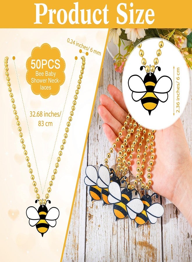 Roowest 51 Pcs Don't Say Baby Shower Game Bee Baby Game Sign Wooden Baby Shower Table Decor 50 Bee Felt Necklaces Bee Shape Necklaces for Baby Shower Winner Prizes Gender Reveal Party Favors - Image 3