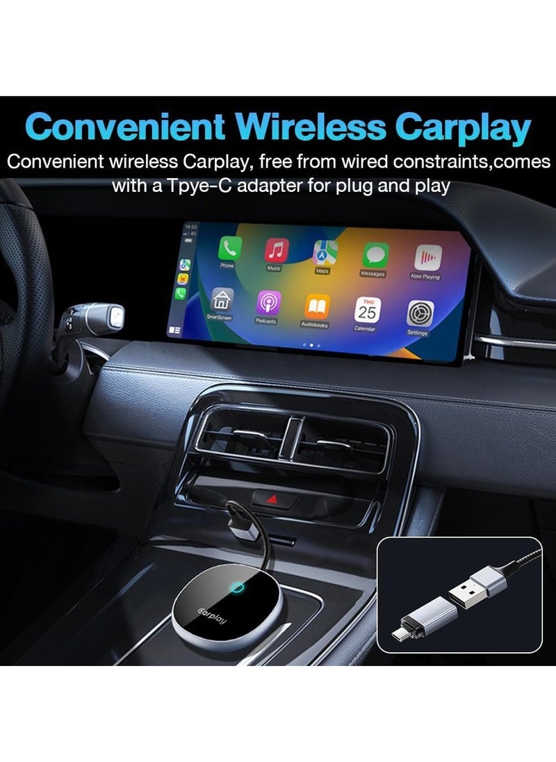 GUDOO - Wireless CarPlay Adapter for Apple iPhone Convert Wired to Wireless CarPlay Plug Play Carplay Box is for Android Auto Car Machine Interconnection Car Universal Box for IOS 10+, 2015+ Models - Image 1
