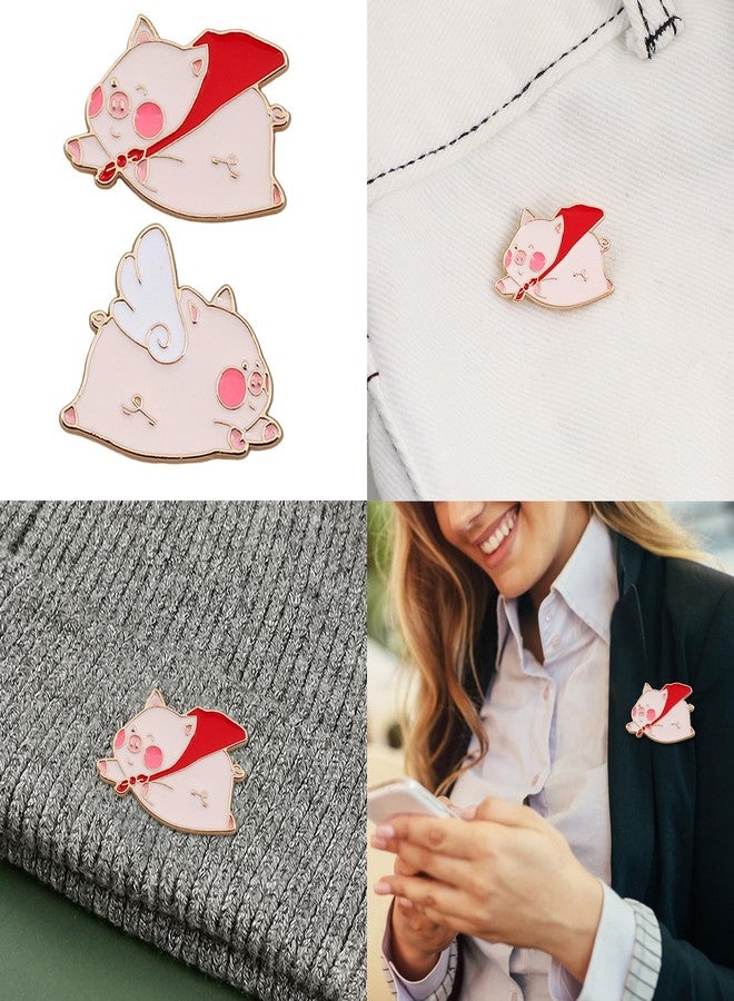 YZYDF Animal Pin Alloy Brooch Multifuntional Accessory Cartoon Flying Pigs Pin Animal Brooch Present for Fashion Enthusiasts - Image 2