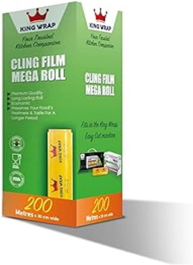 KING WRAP King Wrap - Cling Film Mega Roll 30 CM x 200 M 