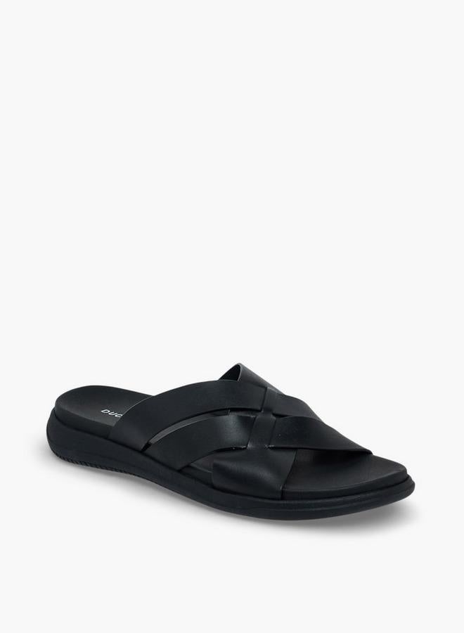 DUCHINI Men Leather Cross Strap Sandals - Image 3