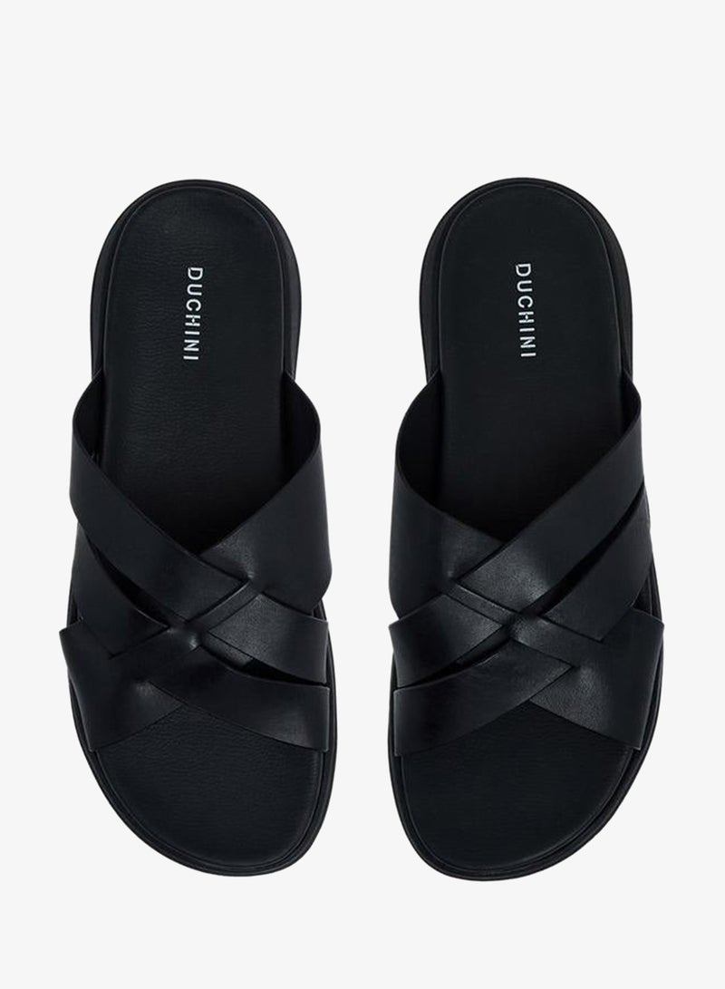 دوتشيني صنادل رجالية جلد بحزام متقاطع - Image 2