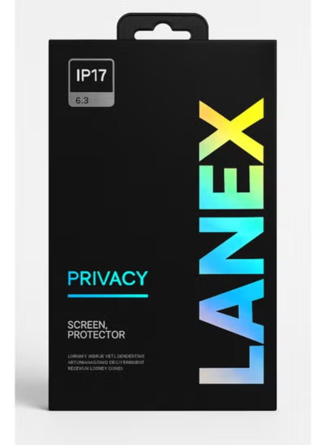 LANEX Privacy Screen Protector for iPhone 17 (6.3") – Anti-Spy Tempered Glass, Full Privacy, HD Clarity & Scratch-Resistant Protection - Image 1