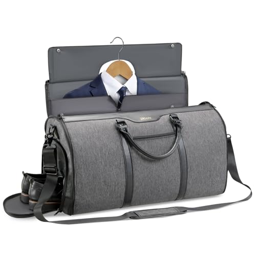 ZRSUN Garment Bag for Travel Convertible CarryOn Duffel with Shoe Compartment Waterproof WrinkleFree Suit Carrier for Business Trips Weekend Getaways Foldable Lightweight - Image 1