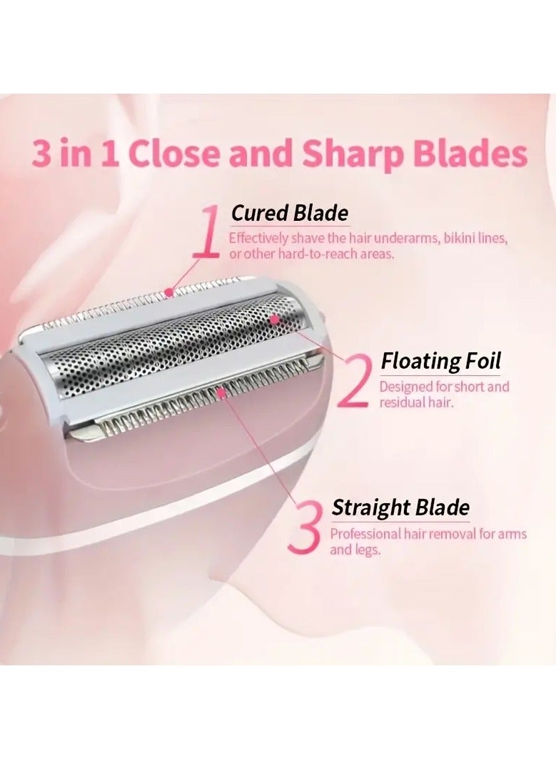 ORiTi Portable Electric Shaver for Women Cordless Wet Dry Use with Detachable Head for Bikini Legs Underarm and Public Hair Trimming - Image 1