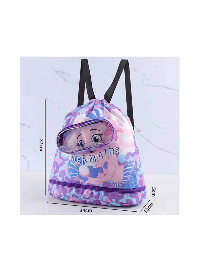 Generic 1-Piece Dry Wet Separation Fitness Bag,Waterproof Beach Swimming Bag Storage Backpack,Sports Equipment Swimming Bag,School Dry and Wet Separated Backpack with Storage Layer for Special Items  - Image 4