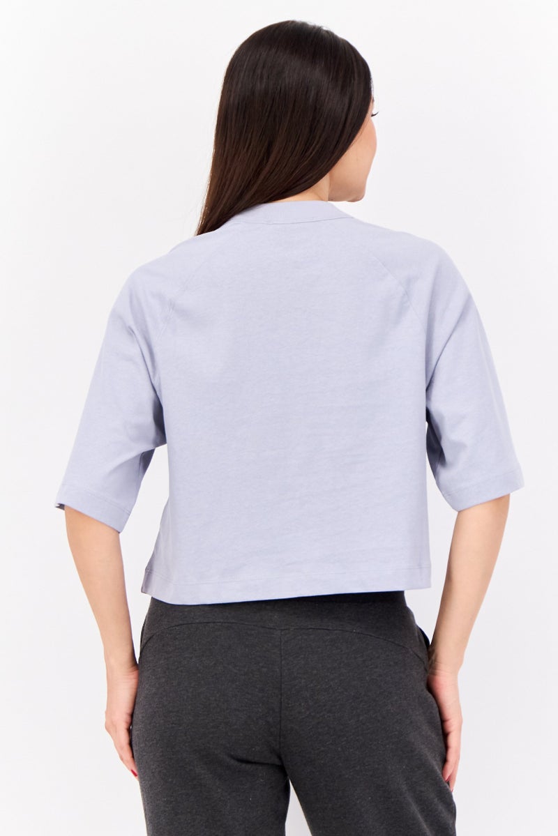 PUMA تي شيرت جريء للنساء بأكمام قصيرة ومقاس واسع، ضباب رمادي - Image 3