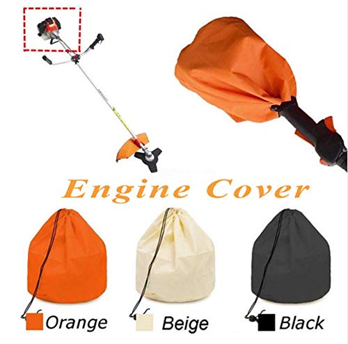 mkki Weed Eater Trimmer Engine Dustproof Cover - Universal Trimmer Dust Cover Easy Clean Wear Resistant Oxford Cloth - Waterproof Grass Weed for Garden Lawn (Beige) - Image 2