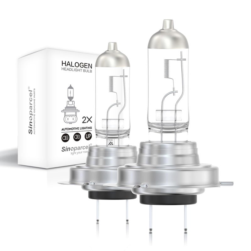 Sinoaprcel H7 Halogen Headlight High or Low BeamFog Light Bulb3300K Replacement for Standard 55W BulbPack of 2