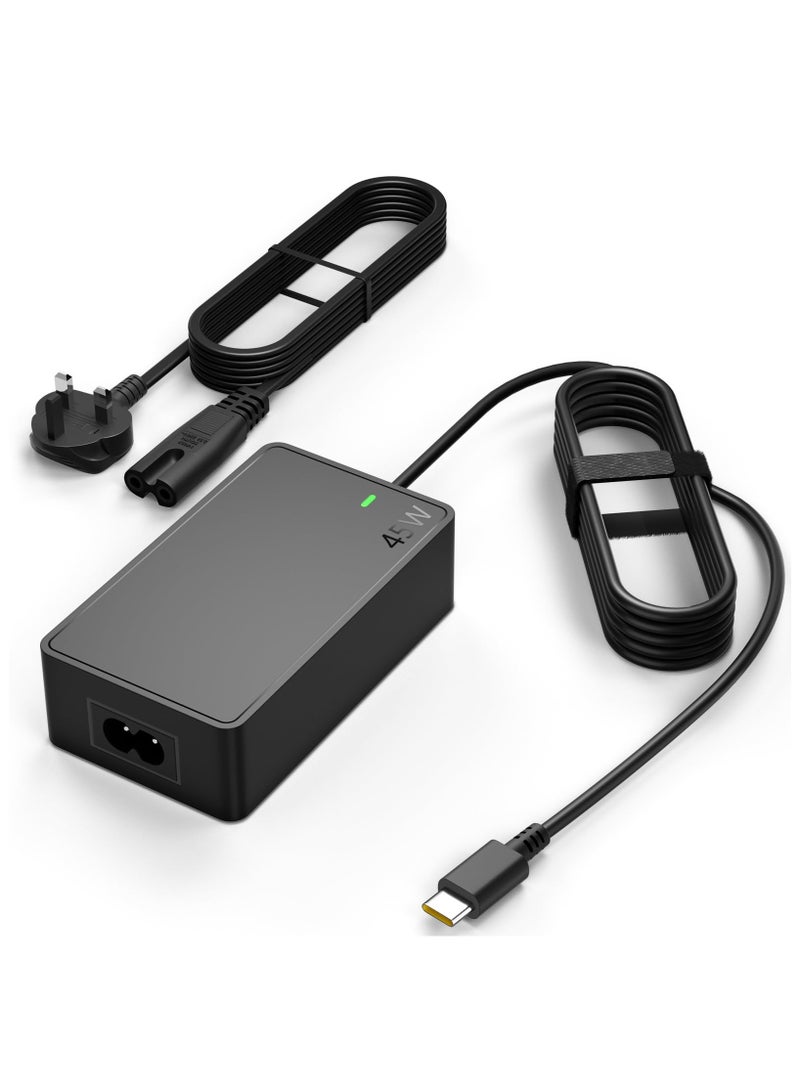 IBERLS 45W USB C Laptop Charger for Lenovo ThinkPad Yoga, HP Chromebook, Acer Chromebook, Dell, Asus, Samsung, Google and More USB Type-C Laptop, Power Adapter 20V 2.25A