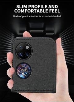 GROIC جراب قابل للطي لهاتف Huawei P50 Pocket مقاس 6.9 بوصة، جراب محفظة مع فتحات للبطاقات، جراب واقٍ من الجلد الصناعي + جراب حماية صلب من البولي كربونات  - Image 5