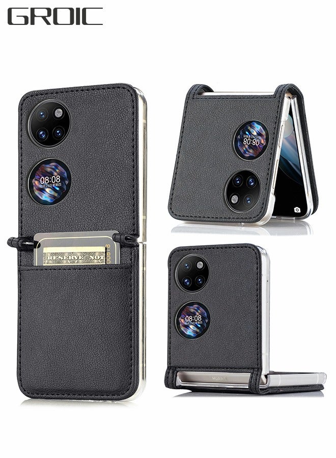GROIC Flip Case for Huawei P50 Pocket 6.9 Inch Case,Case Wallet with Card Slots, PU Leather + Hard PC Protective Phone Case Cover - Image 1