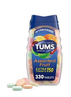 TUMS TUMS Extra Strength Antacid Tablets for Chewable Heartburn Relief, Assorted Fruit Flavors, 330 Count 