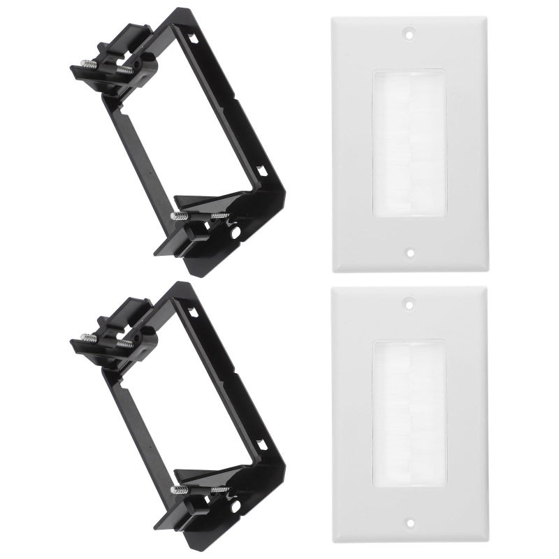 Homoyoyo 4 Pack Cable Pass Through Wall Plate with Frame Low Voltage Entry  Cable - Image 2
