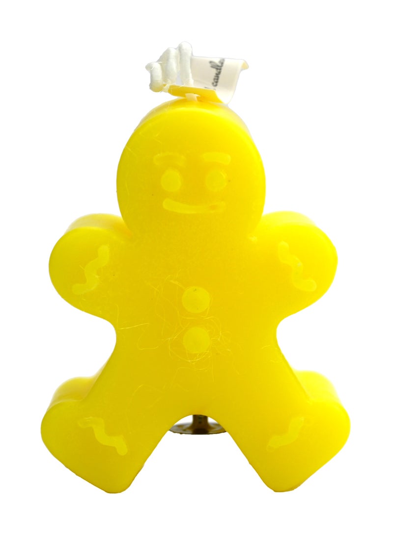 Gingerbread Man Shaped Scented Candle Lime Basil/ Scented Candle As Aroma Diffuser Candles/Incense Candle For Living Room, Hall, Café/ White Candle With Spiced Fragrance For Gifting
