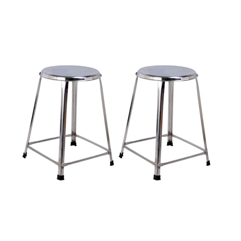 Lifetime Stools Stainless Steel Stool For SittingRound Shape HomeDoctorMedical StoolSalon StoolWarehouse StoolGarage StoolStool For BathroomMultipurpose Stool Pack Of 224 InchesSilver - Image 1