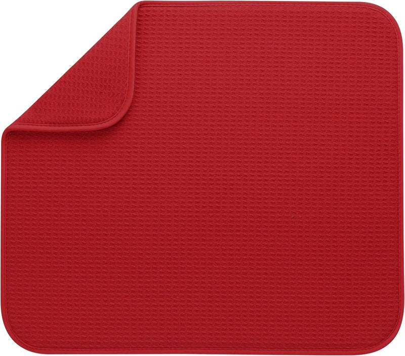S&T INC. 408601 Dish Drying Mat, Standard, Red - Image 1
