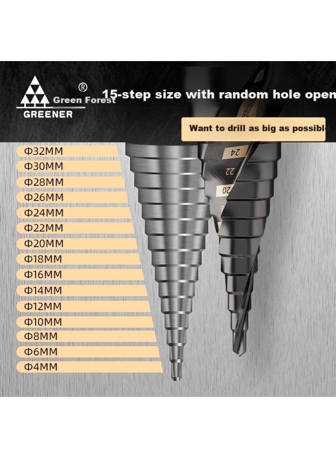 Greener Cobalt Tower Drill Bit Stainless Steel 304 Drilling Special Step Drill Bit 4-20 Nine Steps - Image 1