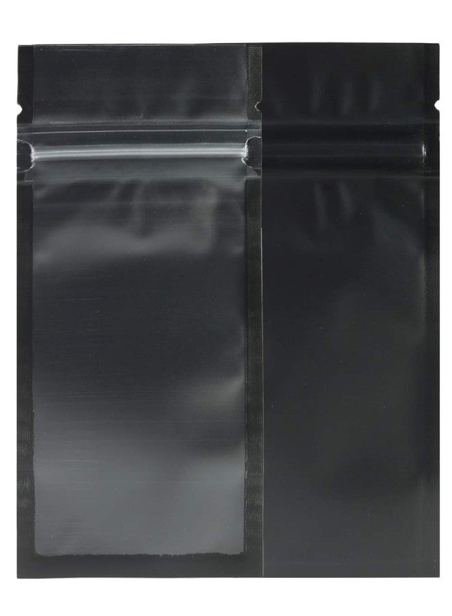 QQ Studio Pack of 100 Translucent Front Matte Black Poly Plastic Zip Top Bags (2.8oz (5" x 7"), Flat Pouch) - Image 1