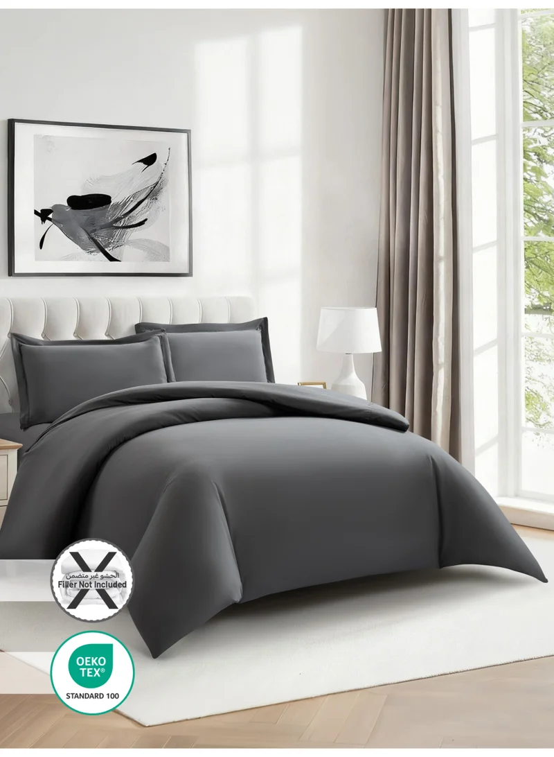 Donetella QUEEN (150x200 cm) Solid Duvet Cover Set, Fits 150 × 200 cm Bed, Queen Size 4-Piece Set, Brushed Microfiber Without Filler  | Best Price UAE