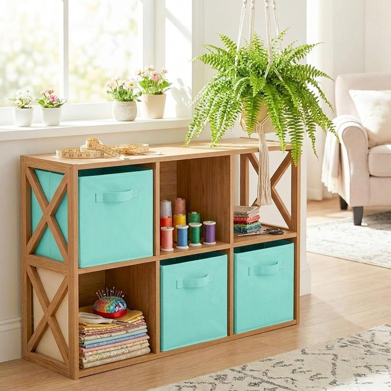 PowerKing Storage Container, Foldable Fabric Storage Cube and Fabric Storage Organiser Drawer for Cupboard and Toy Storage, 13 x 13 x 13 x 13 inches, 2 Pack - Image 3
