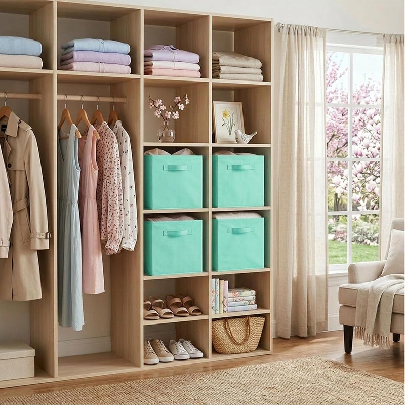 PowerKing Storage Container, Foldable Fabric Storage Cube and Fabric Storage Organiser Drawer for Cupboard and Toy Storage, 13 x 13 x 13 x 13 inches, 2 Pack - Image 4